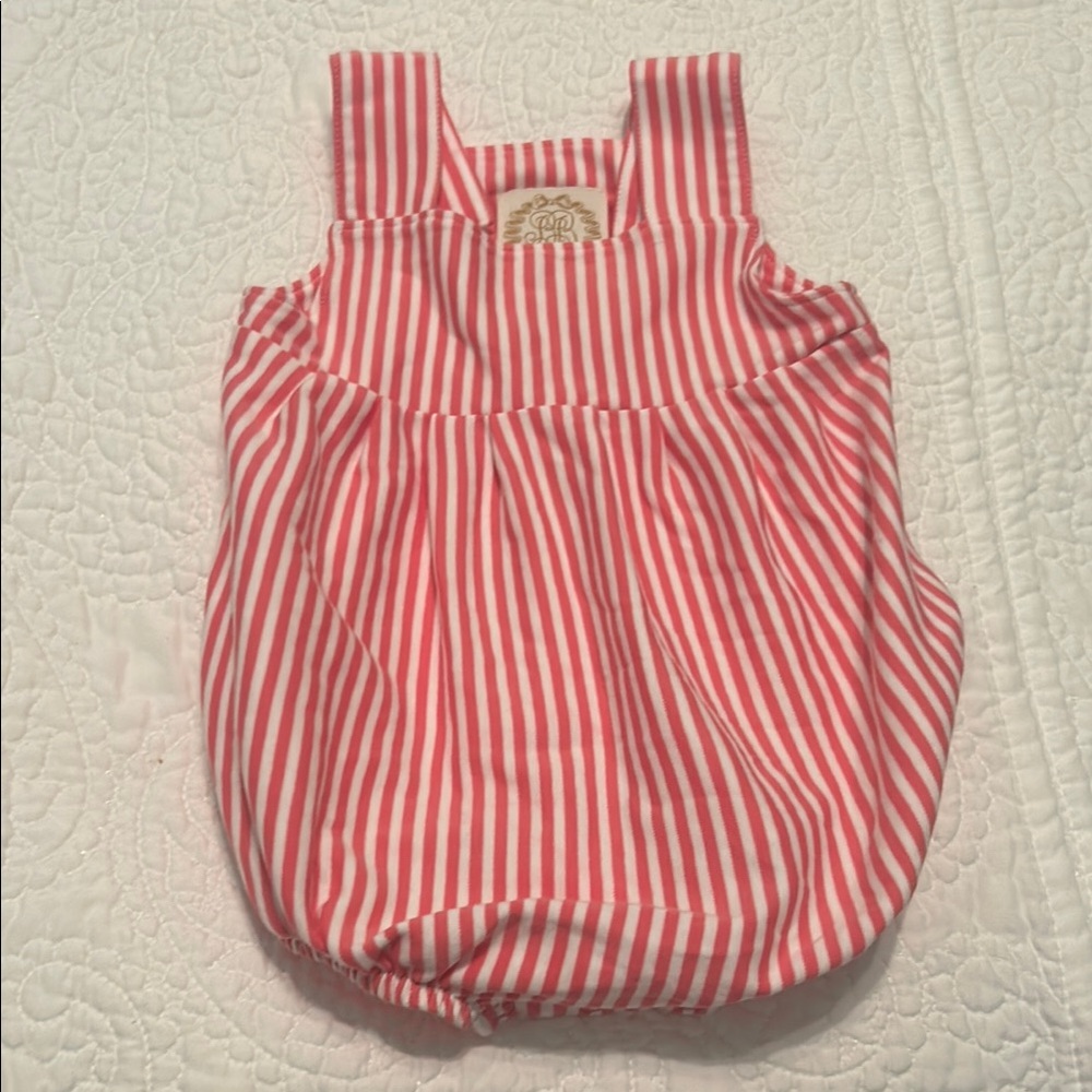 The Beaufort Bonnet Company Red and White Striped Baby Romper - NWOT